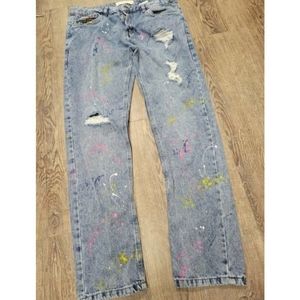 Akademiks Jeanius paint splatter Distressed jeans 34 x 32